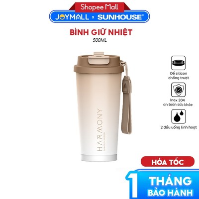 Bình Giữ Nhiệt Sunhouse KS-TU500 500ml, Hàng Chính Hãng, Inox 316, Giữ Nhiệt Nóng Lạnh - JoyMall
