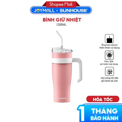 Bình Giữ Nhiệt Sunhouse KS-TU1200SP 1200ml, Hàng Chính Hãng, Inox 304, Giữ Nhiệt Đến 10H- JoyMall
