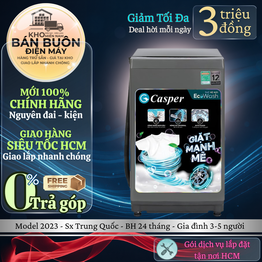 WT-85NG1 Máy giặt Casper 8.5 kg WT-85NG1 tính năng sấy khô lồng giặt WT-85NG1