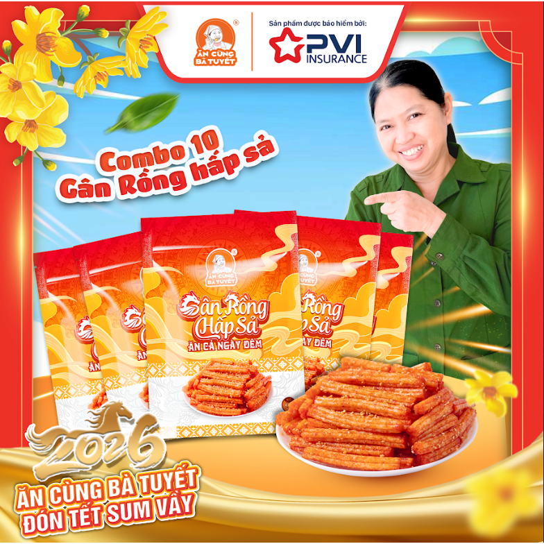 Combo 5 - 10 snack Gân Rồng Hấp Sả - ĂN CÙNG BÀ TUYẾT M4
