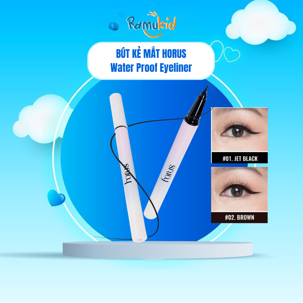 Bút kẻ mắt Horus Water Proof Eyeliner nét mảnh, tự nhiên, bền màu lâu trôi đến 12H
