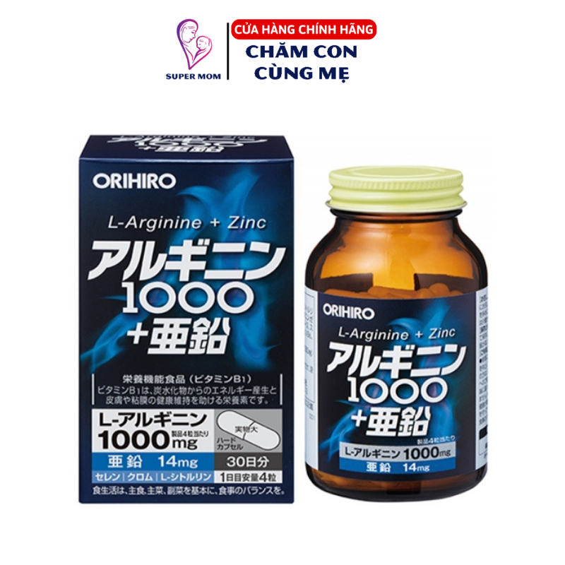 Viên Uống Arginine 1000 + Kẽm Nhật Bản 120 Viên Hỗ Trợ Bổ Sung Năng Lượng