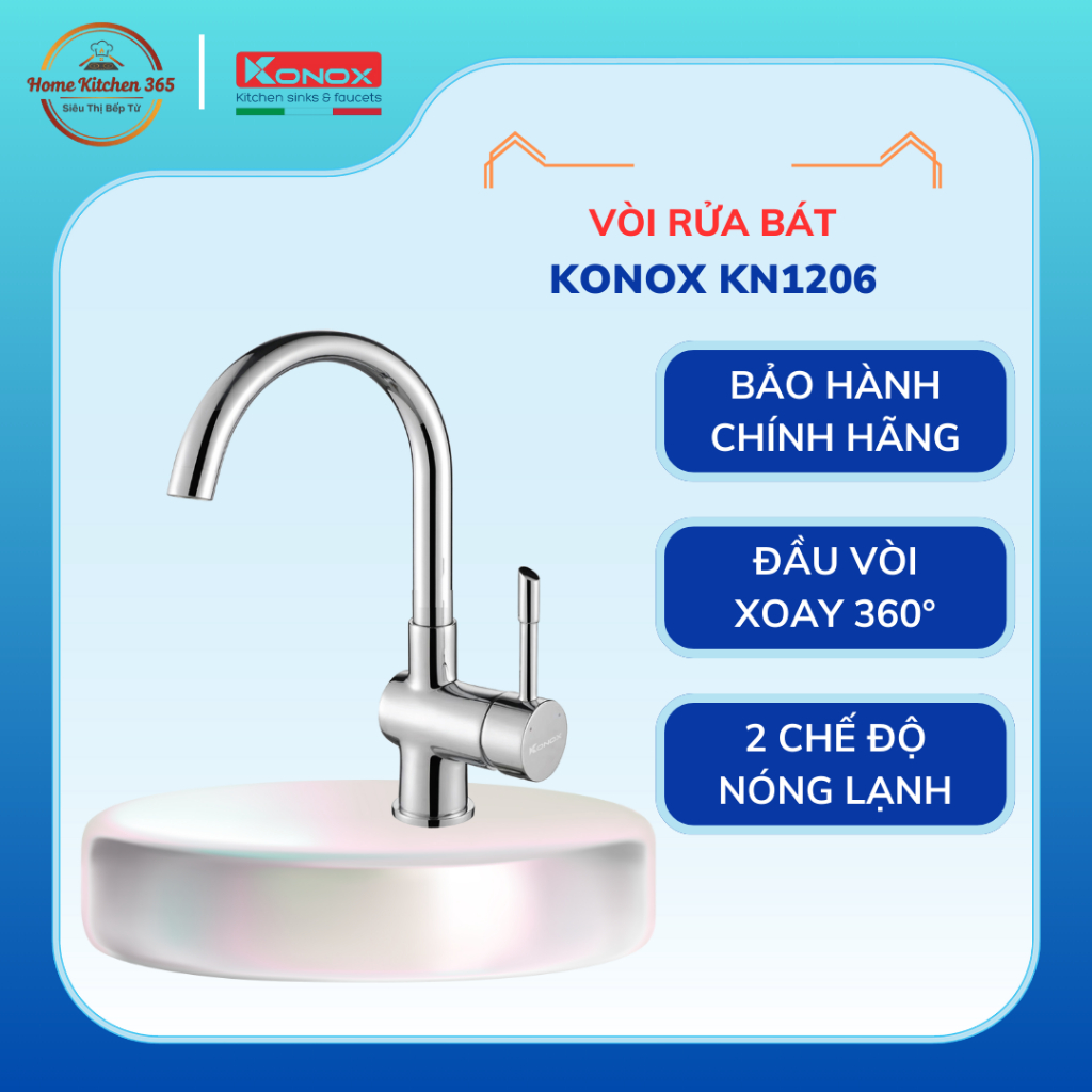 Vòi Rửa Bát KN1206 – Thiết Kế Bo Tròn Thanh Lịch, Tính Năng Tiện Dụng - MLC