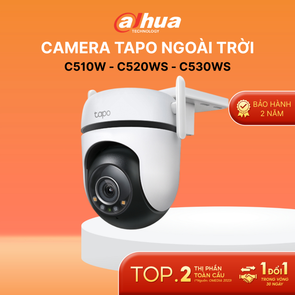 Camera An Ninh Ngoài Trời TP-Link Tapo TC40 C510W C520WS C530WS Xoay 360 Độ Cánh Báo Chuyển Động Đàm