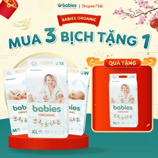[3 + 1] Combo 4 Bịch Tã/Bỉm Babies Organic có đủ size,thấm hút cực nhanh, chống tràn, siêu mềm mịn cho bé