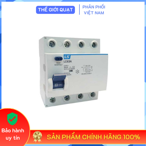 [HỎA TỐC] Aptomat chống rò RCCB LS LC63N 3P+N 40A/63A 30mA dòng cắt 6kA - Hàng chính hãng