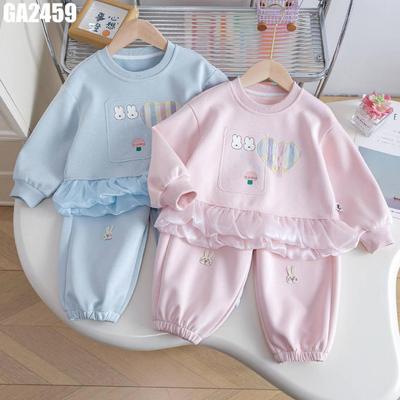 Set Thu Đông Áo Sweeter Nơ Ren Quần Ống Loe Cho Bé Gái 1-8 Tuổi MINTSCLOSET Quảng Châu - GA2485