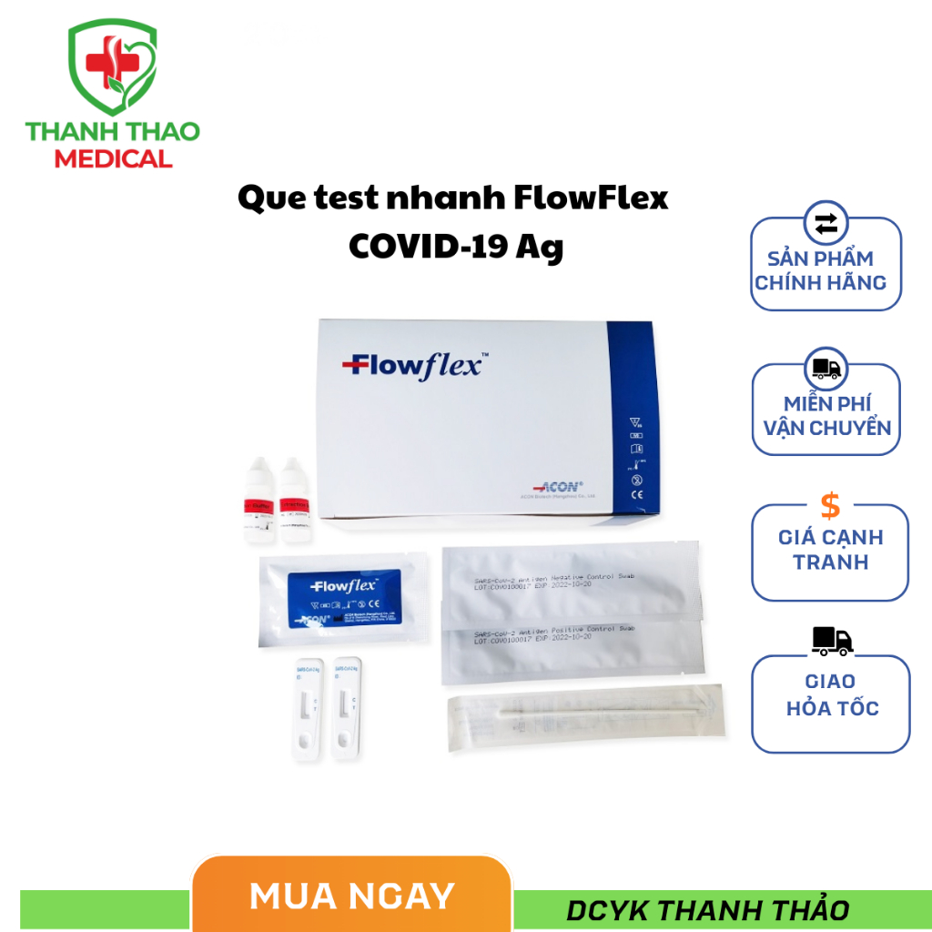Que test nhanh FlowFlex COVID-19 Ag - 1 tesst date xa