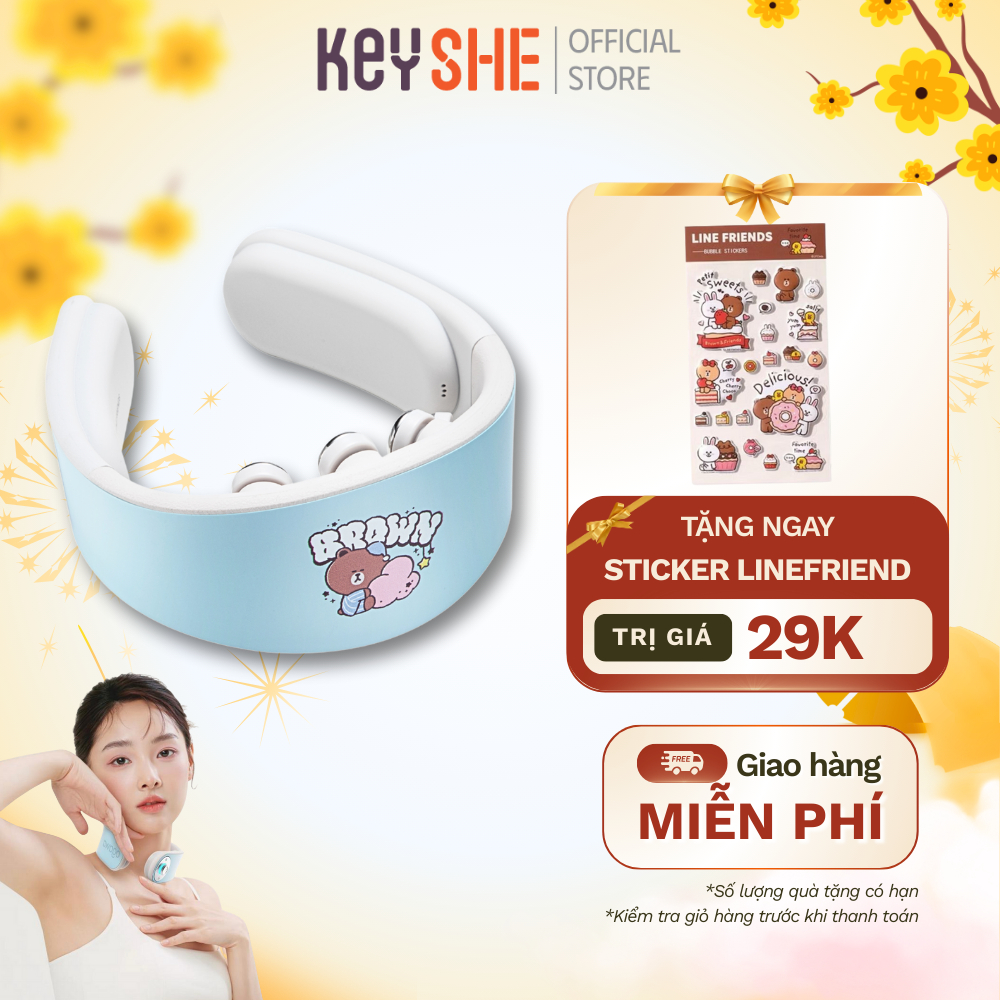 [CÓ HỎA TỐC HCM] Máy massage xung điện cổ vai gáy OGAWA LINE FRIENDS – Bảo hành 12 tháng