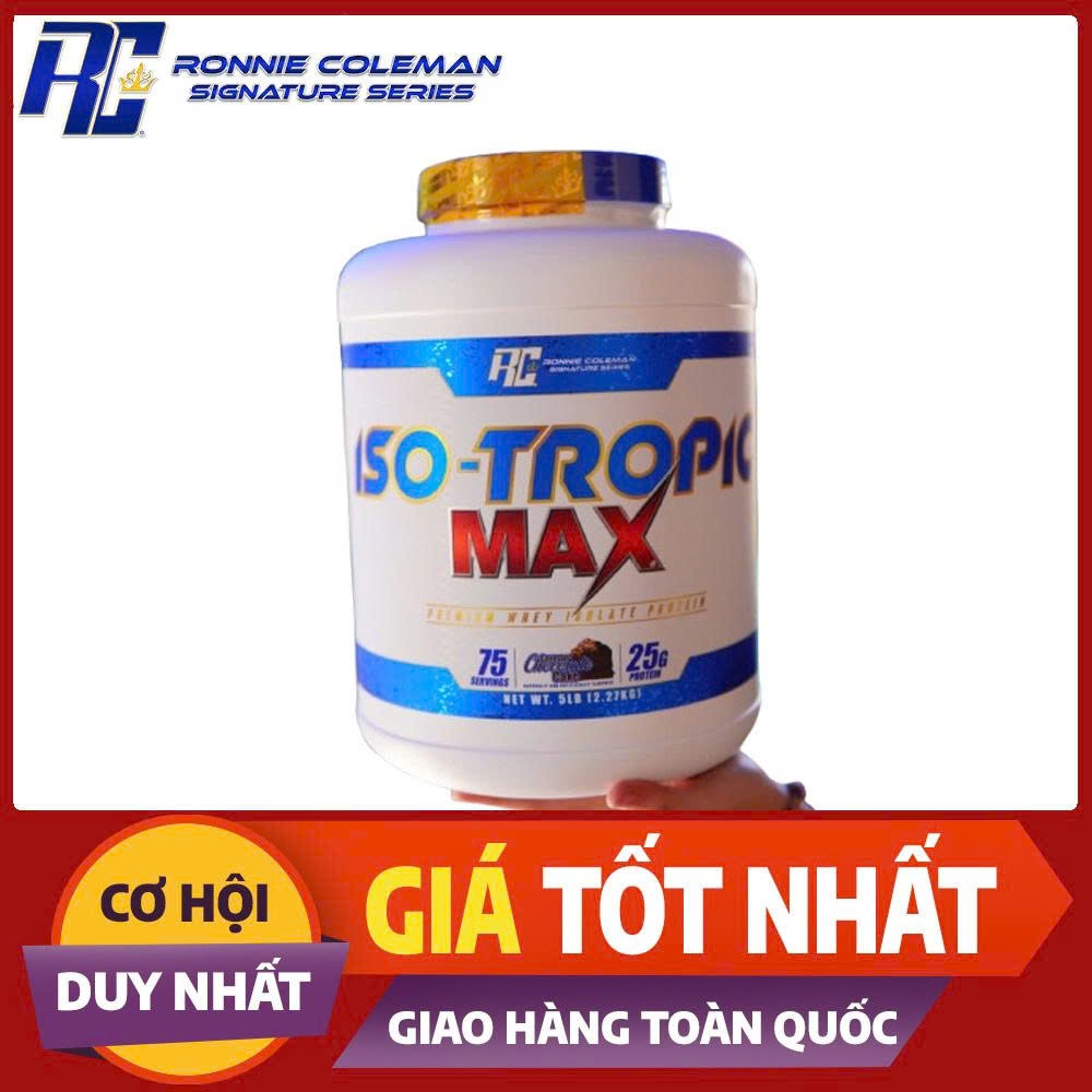 Whey Iso Tropic Max Ronnie Coleman 5lbs (75 lần dùng) 100% Whey Protein Isolate Tinh Khiết vị socola