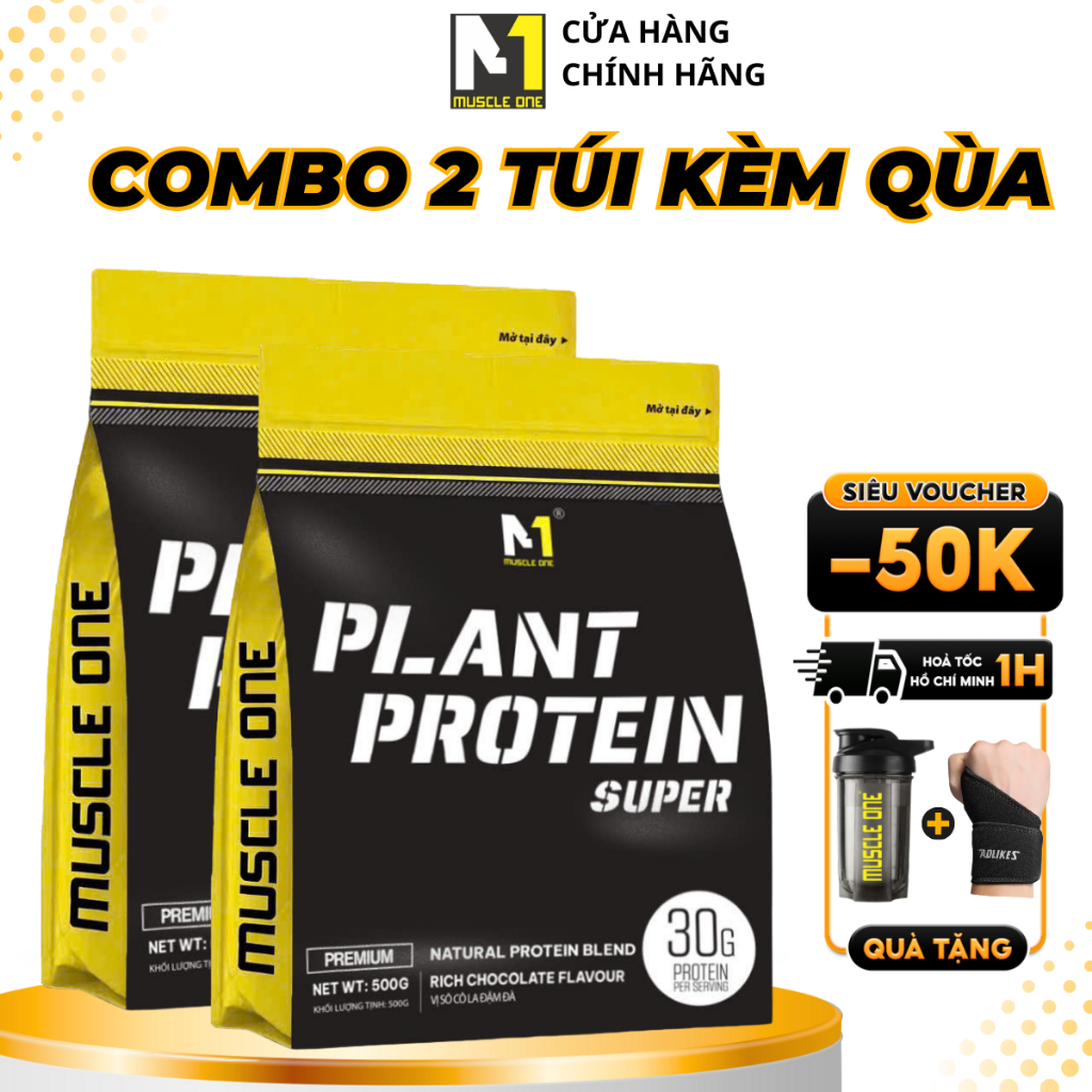 Bột plant protein thực vật M1, combo 1kg Chính Hãng