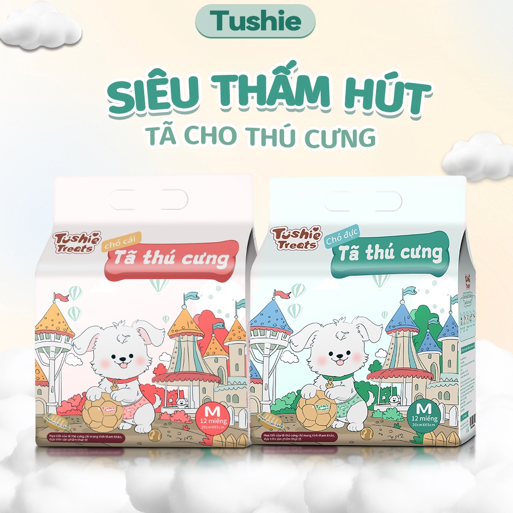 Tushie Treats-Tã bỉm vệ sinh cao cấp dành cho thú cưng đủ size từ XXS-XL tương đương 0.5-30kg