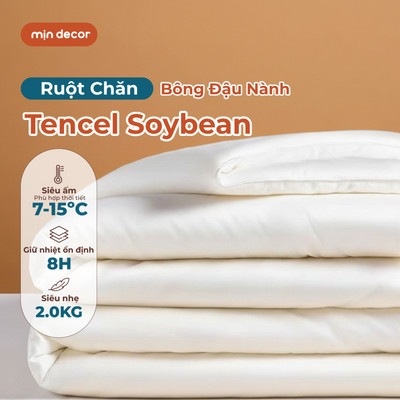 Ruột Chăn Tencel Soybean Cao Cấp Mịn Decor, Ruột Chăn 2mx2m2 Siêu Nhẹ, Kháng Khuẩn, An Toàn Cho Da