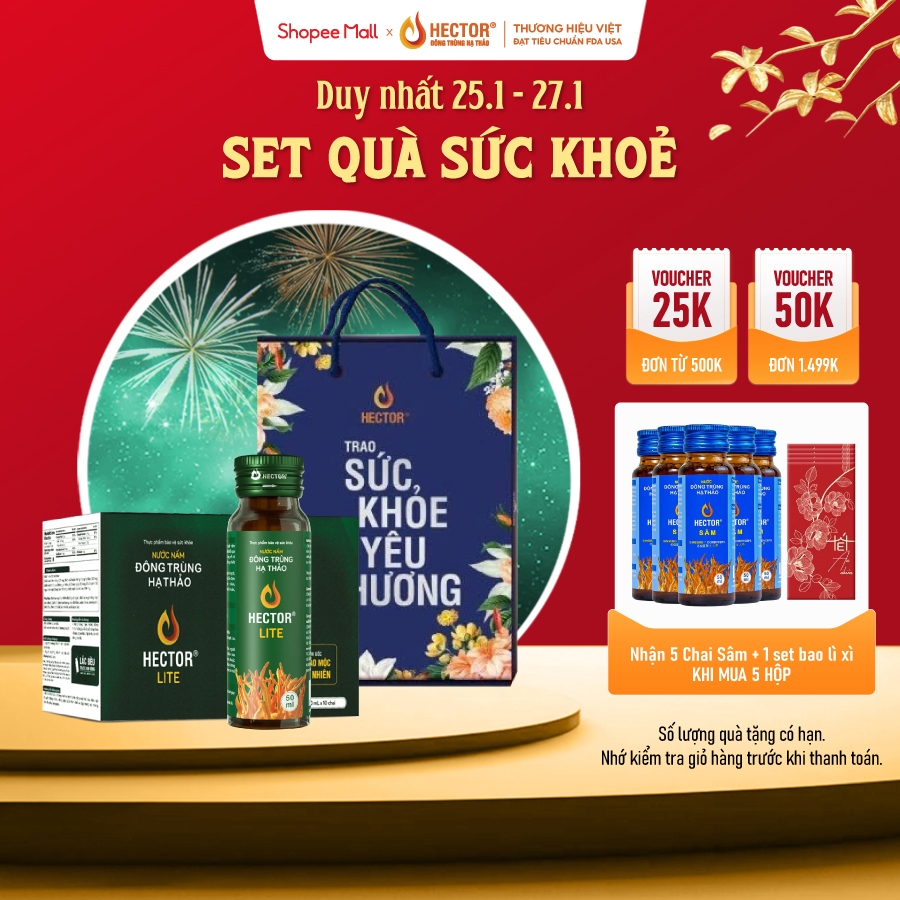 Nước Nấm Đông Trùng Hạ Thảo Hector Lite 1 chai 50ml