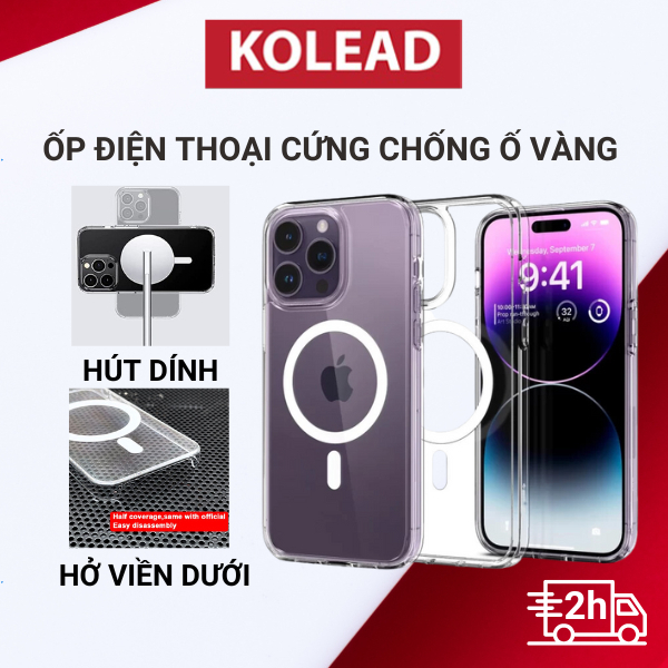 Ốp lưng KOLEAD P88 trong suốt cao cấp bảo vệ điện thoại, tương thích sạc từ tính cho iPhone 13 14 15