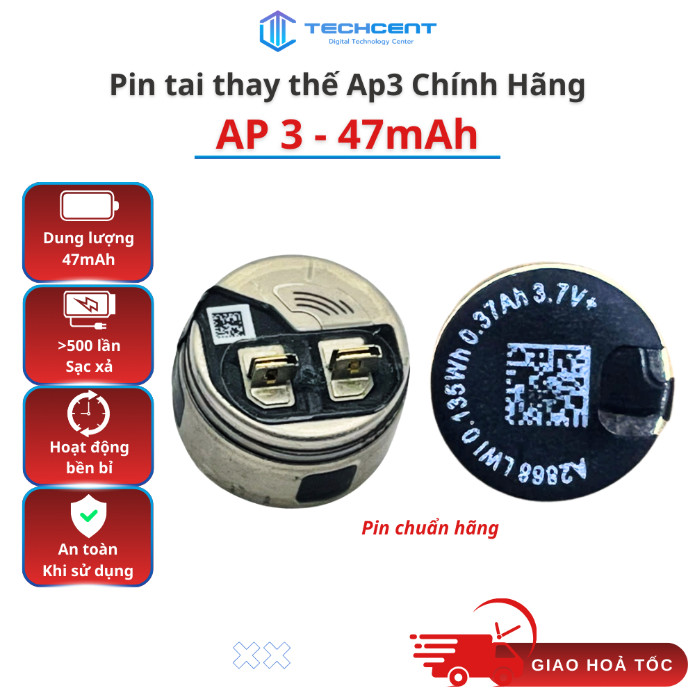 Pin Thay Thế Cho Tai Nghe AP3 Chính Hãng - Pin Tai Nghe Linh Kiện Thay Thế