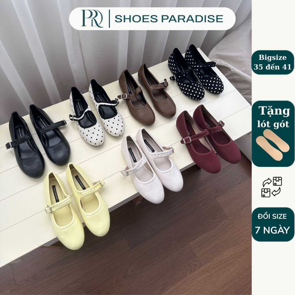 Giày búp bê basic da mềm đế bệt tiểu thư đẹp xinh bigsize 35 đến 42 Shoes Paradise L155