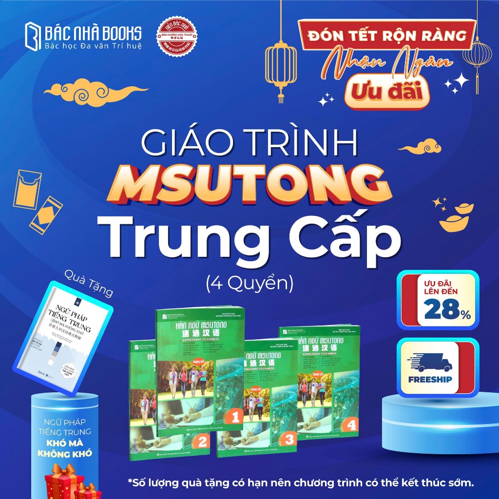 [TẶNG SÁCH NGỮ PHÁP] Sách học tiếng Trung MSUTONG trung cấp chuẩn HSK, giáo trình tiếng Trung HSK4 p
