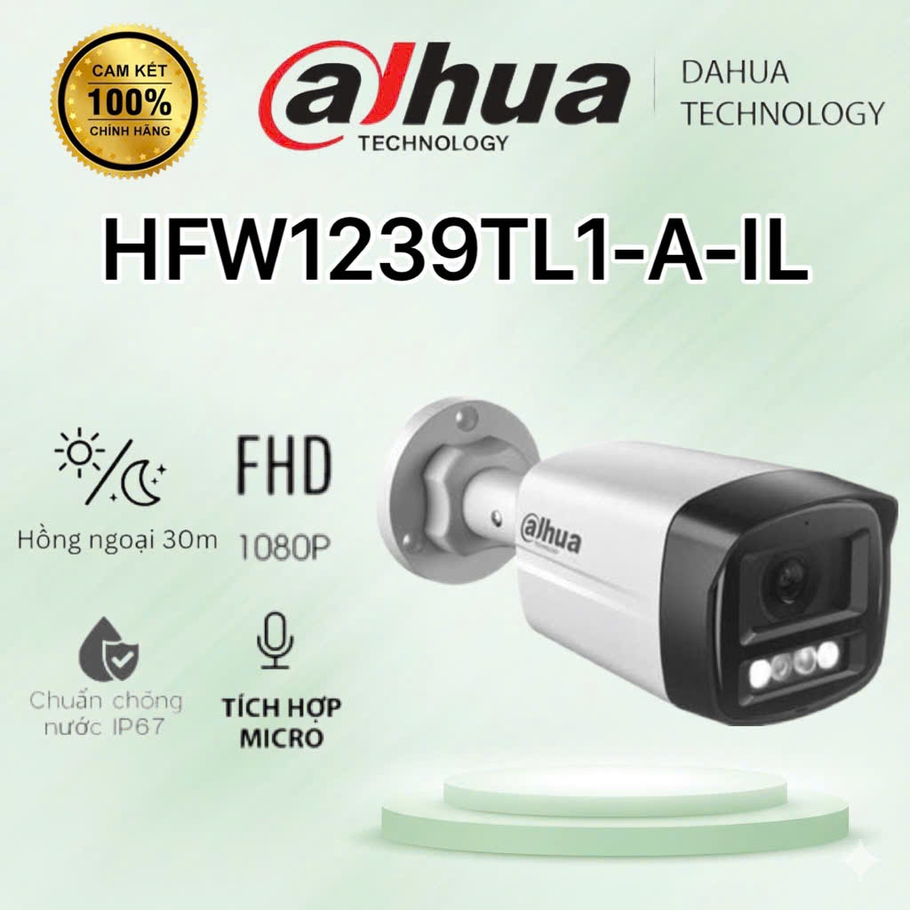 Camera IP 2MP DAHUA DH-IPC-HFW1239TL1-A-IL có mic
