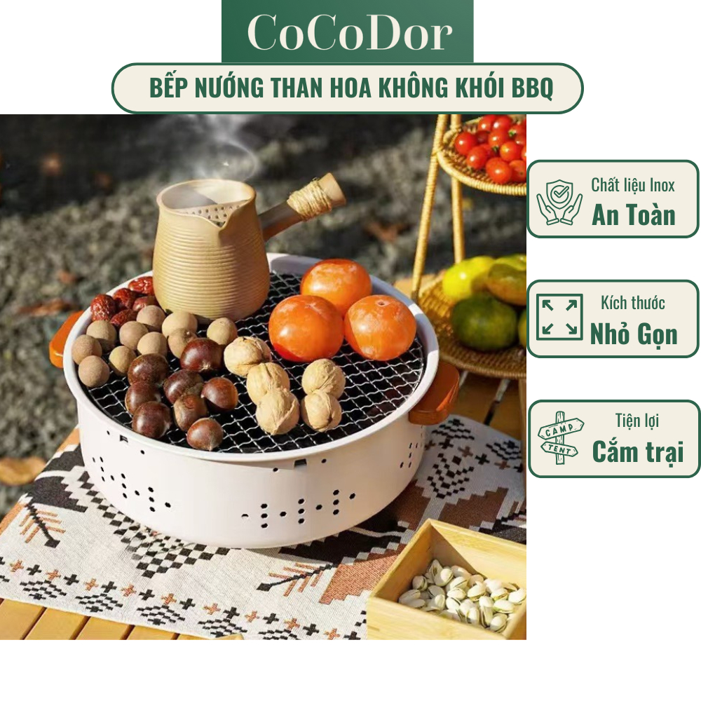 Bếp Nướng Than Hoa Không Khói Vovi, Phong Cách Hàn Quốc, Tiện Lợi, Du Lịch, Picnic