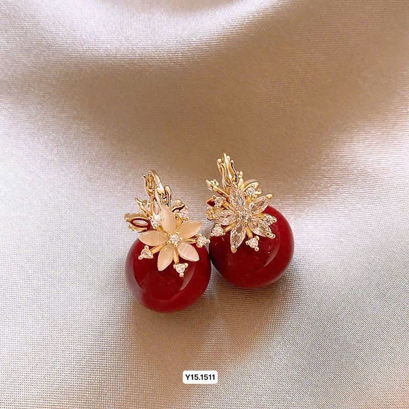 (HẮNG SẴN) Hoa tai đỏ #Golicc mẫu mới siêu xinh M0801 Y15.1511