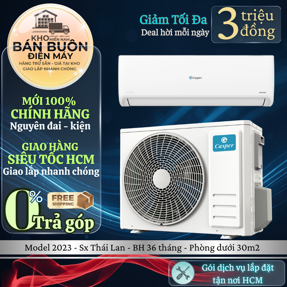 GC-18IS33 Máy lạnh Casper Inverter 2HP Turbo 30s, iClean tự làm sạch, cảm biến nhiệt độ GC-18IS33