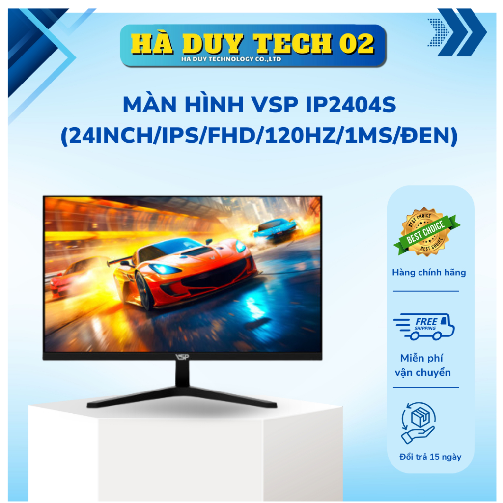 Màn hình VSP IP2404S (24inch/IPS/FHD/120Hz/1ms/Đen) - Chính Hãng - Bảo Hành 36T - Ha Duy Tech