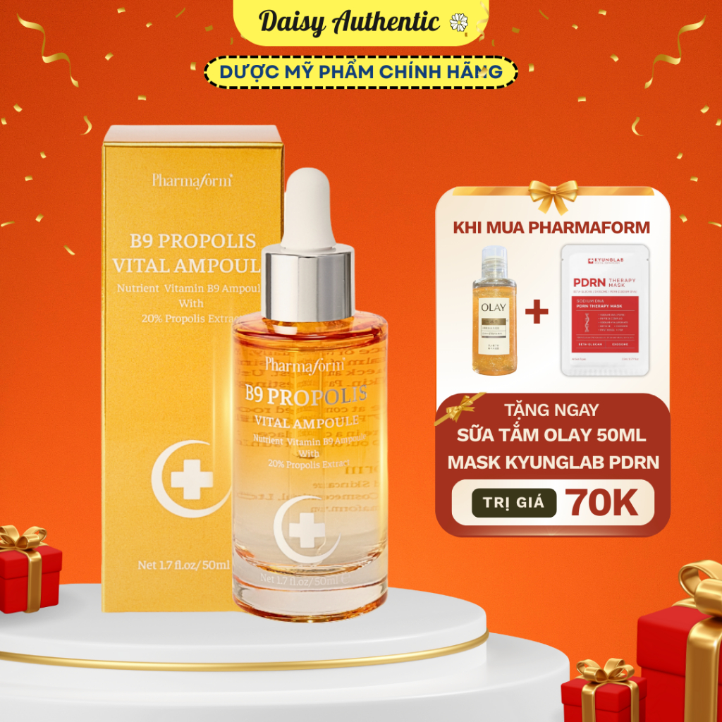 Tinh chất keo ong Pharmaform B9 PROPOLIS Vital Ampoule 50mL | Daisy Authentic Beauty