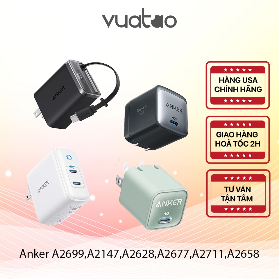 [NHIỀU MẪU] Củ Sạc Anker - A2039,A2699,A2147,A2628,A2677,A2711,A2658,A121D