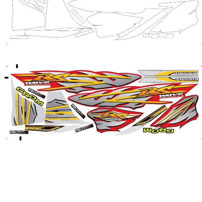 Tem rời dán xe Wave RS