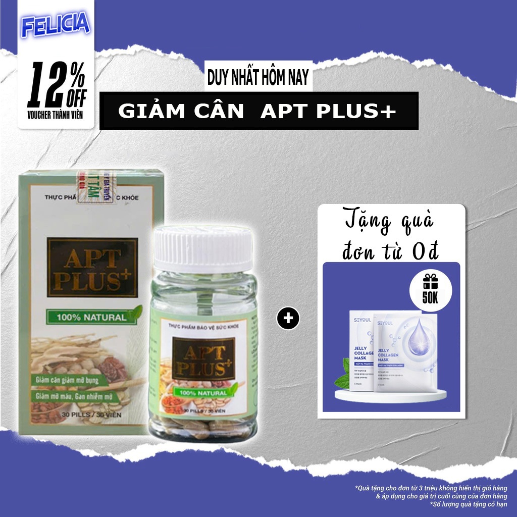 Viên uống giảm cân đốt mỡ Apt Plus | Giảm 10-20 cm vòng bụng hộp 30 viên