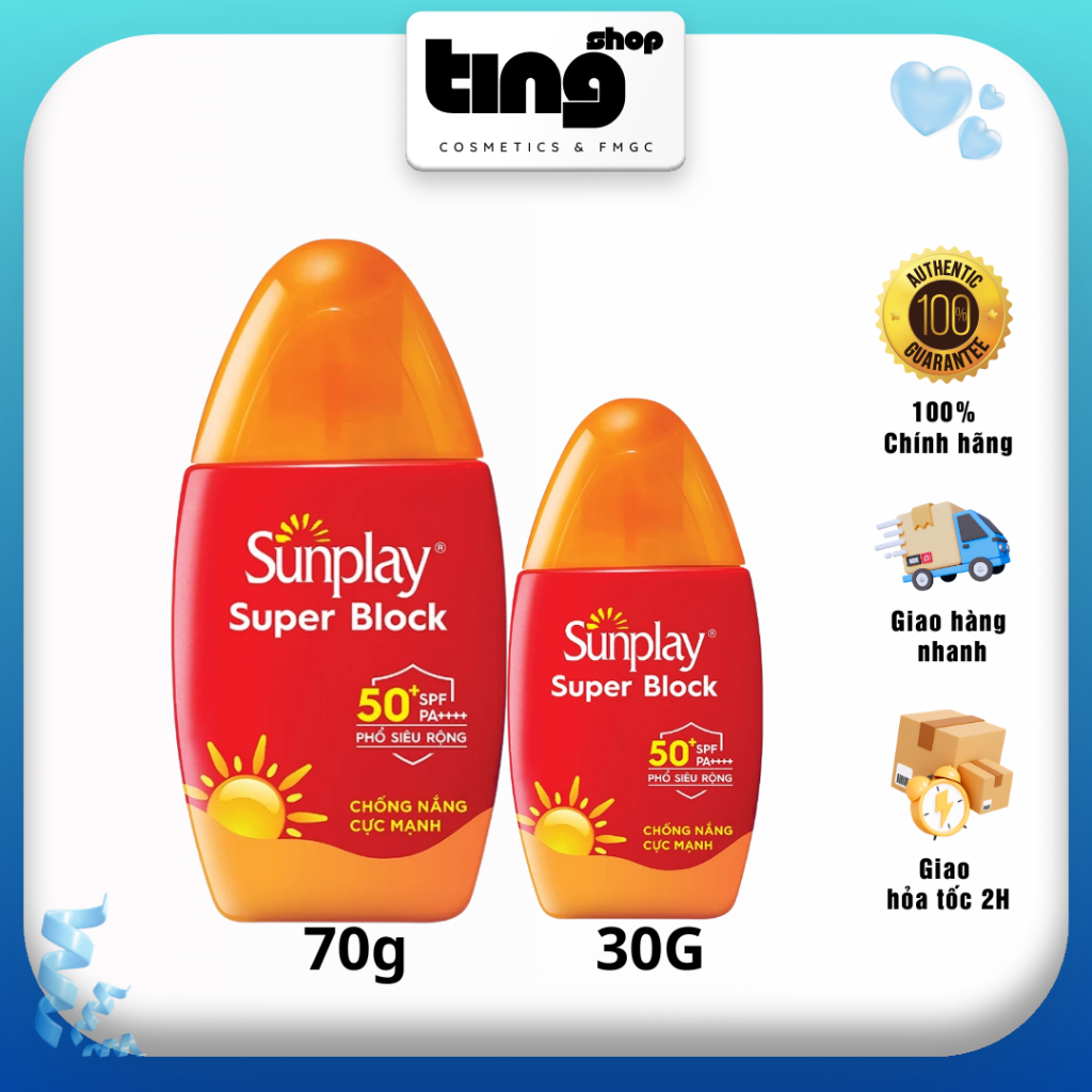 Sữa chống nắng Sunplay cực mạnh, kem chống nắng sunplay đỏ Super Block SPF50 PA++++ (30g/70g)