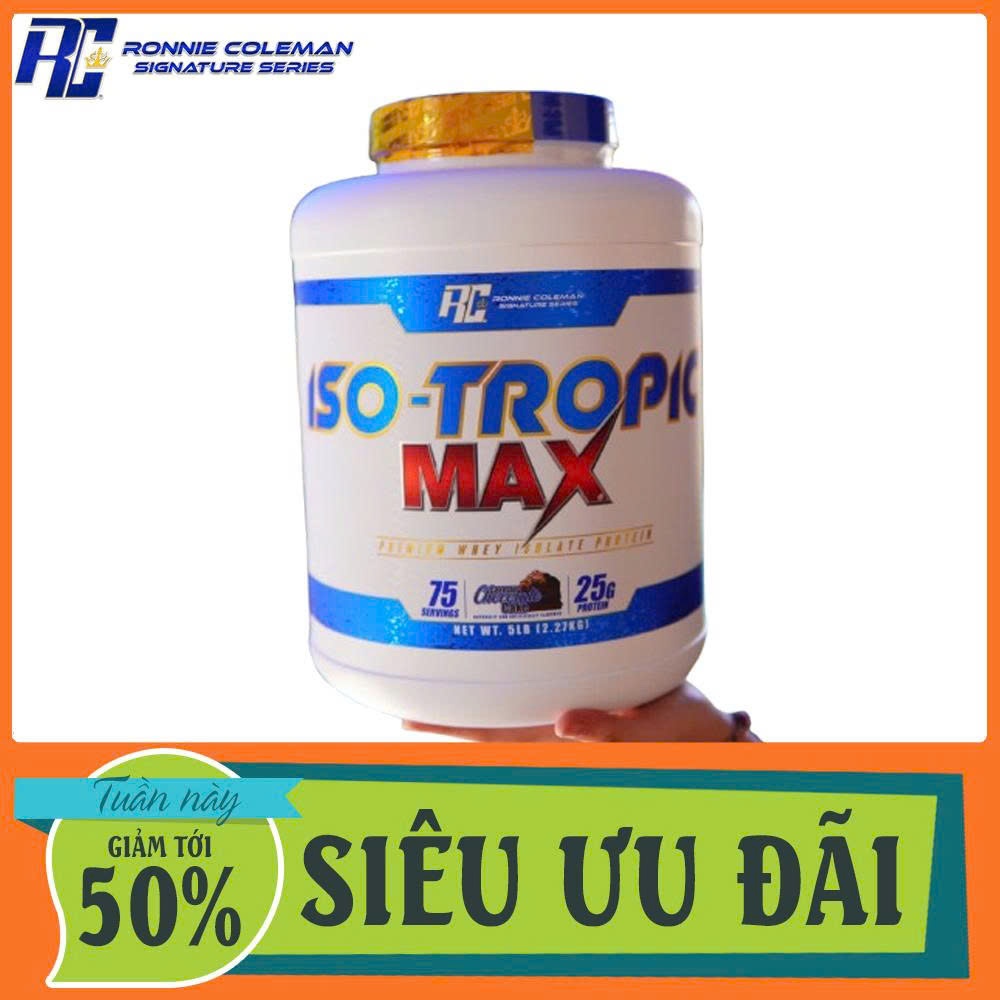Whey Iso Tropic Max Ronnie Coleman 5lbs (75 lần dùng) 100% Whey Protein Isolate Tinh Khiết vị socola