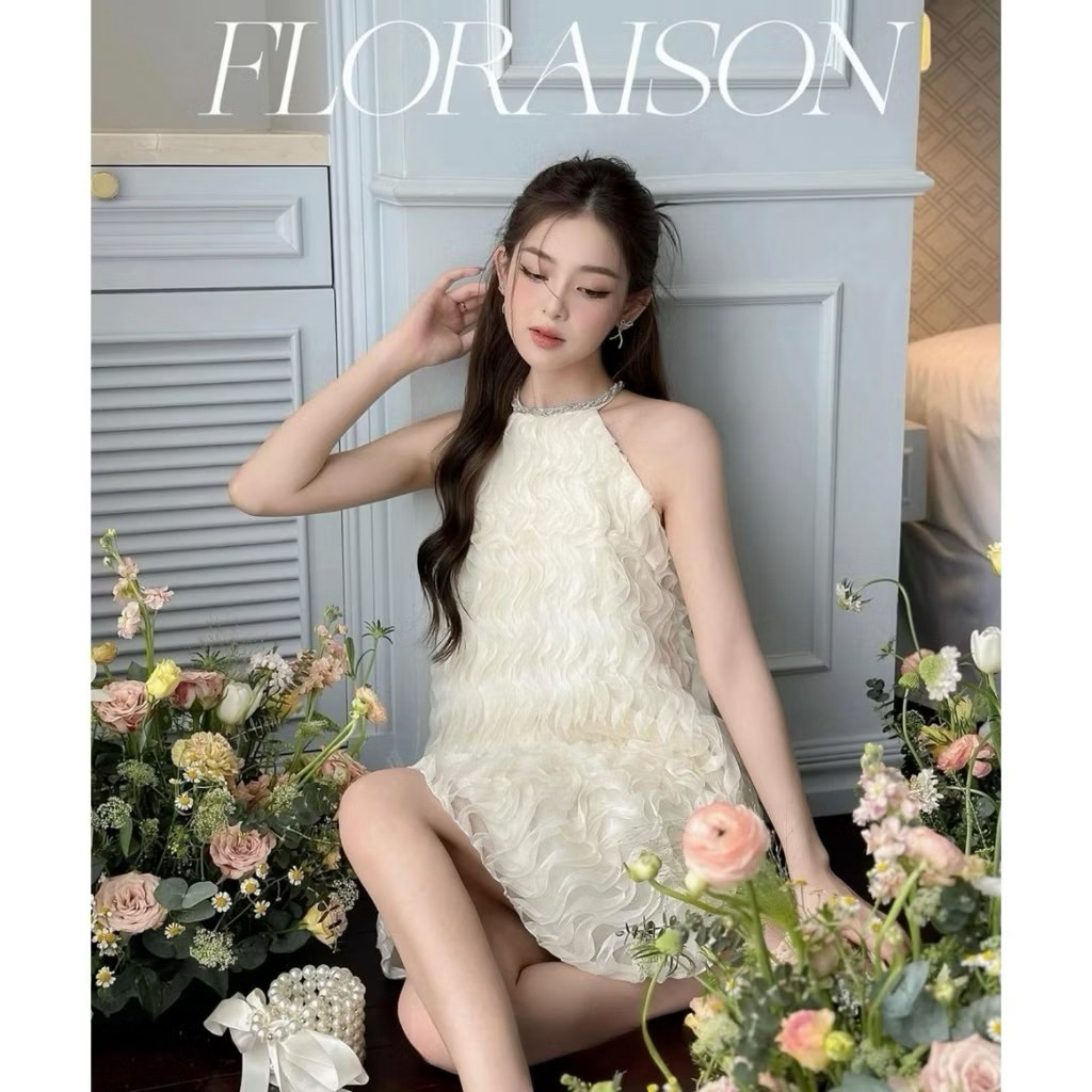 [THANH LÝ] _ VÁY CỔ YẾM NỮ ĐI BIỂN PHỐI CỔ ĐÁ DÁNG XÒE _ LINLY STOTE