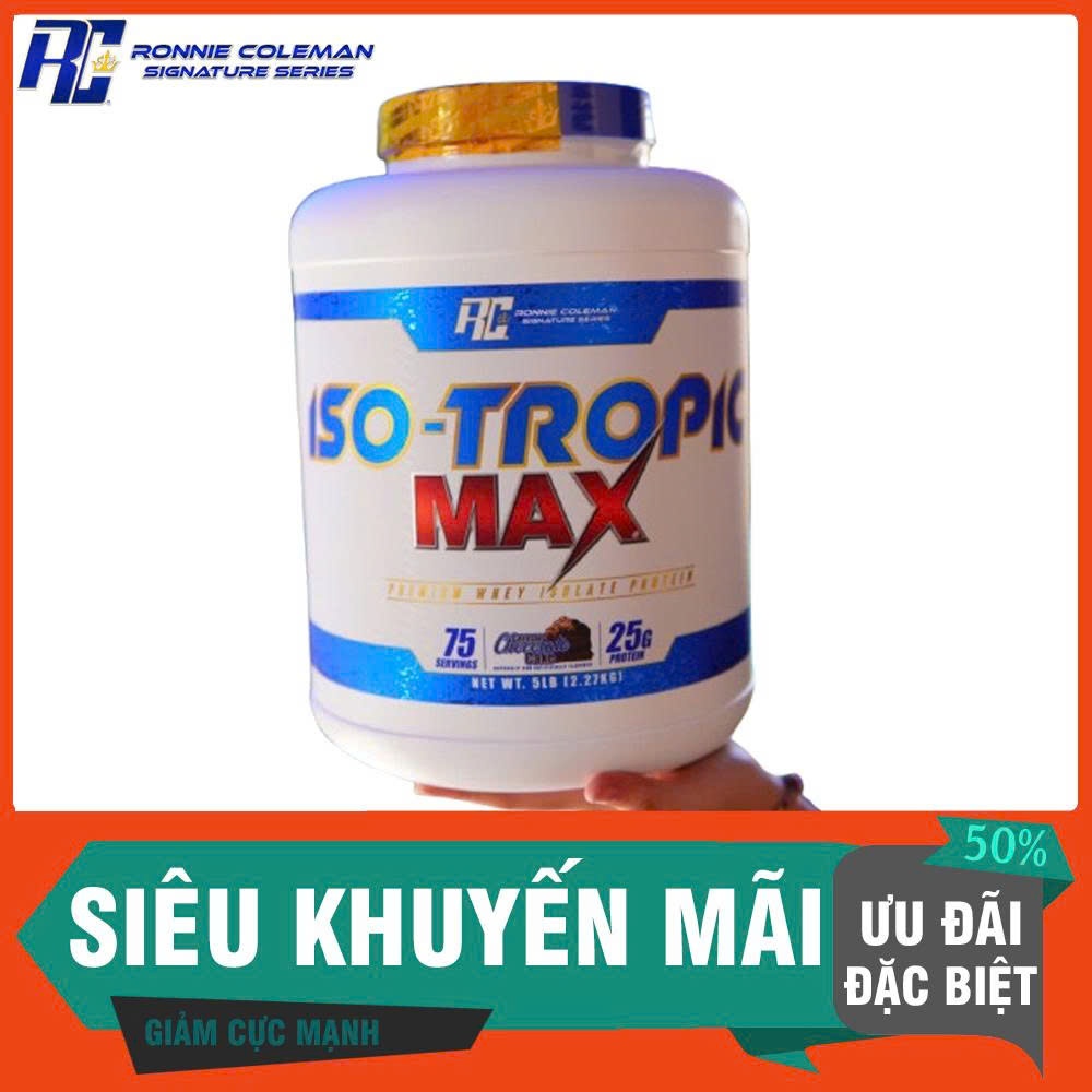 Whey Iso Tropic Max Ronnie Coleman 5lbs (75 lần dùng) 100% Whey Protein Isolate Tinh Khiết vị socola