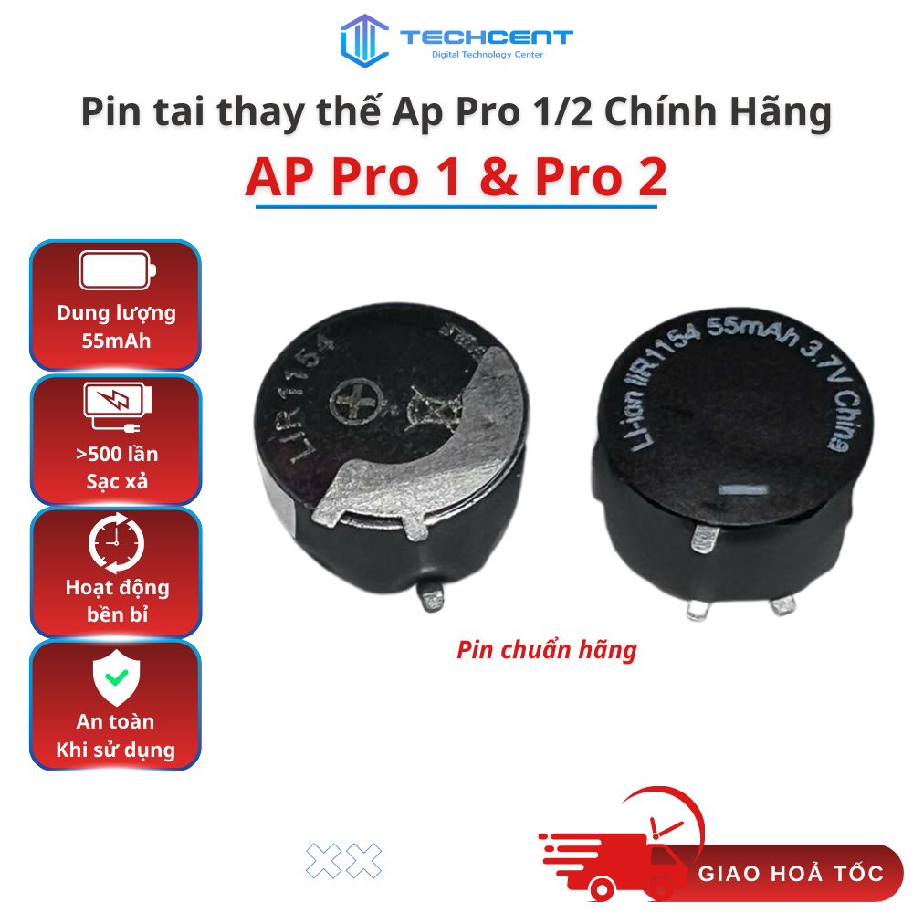 Pin Thay Thế Tai Nghe AP Pro 1 / AP Pro 2 Chính Hãng