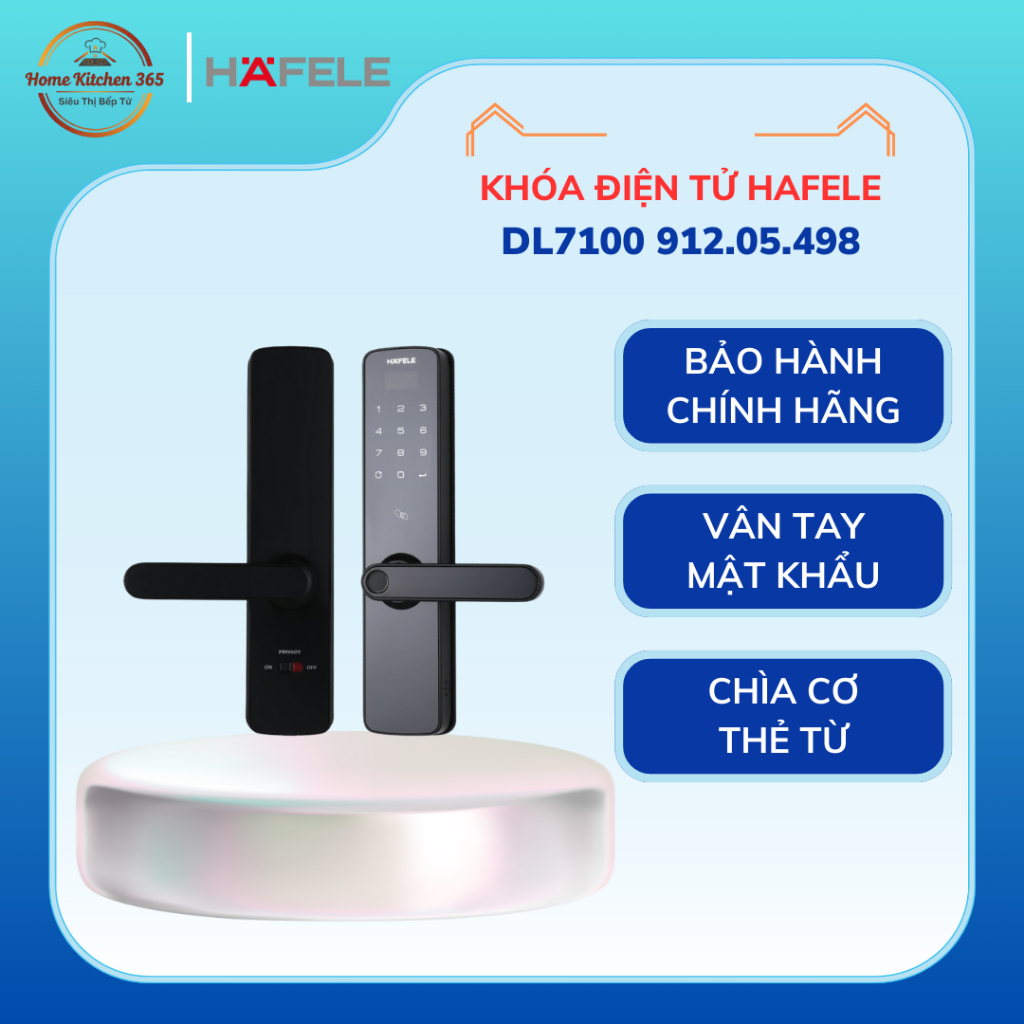 Khóa Điện Tử Hafele DL7100 912.05.498 | Khóa vân tay, mật khẩu cao cấp Hafele