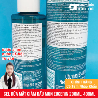 Gel rửa mặt giảm mụn Eucerin  DERMOPURE CLINICAL PURIFYING CLEANSER