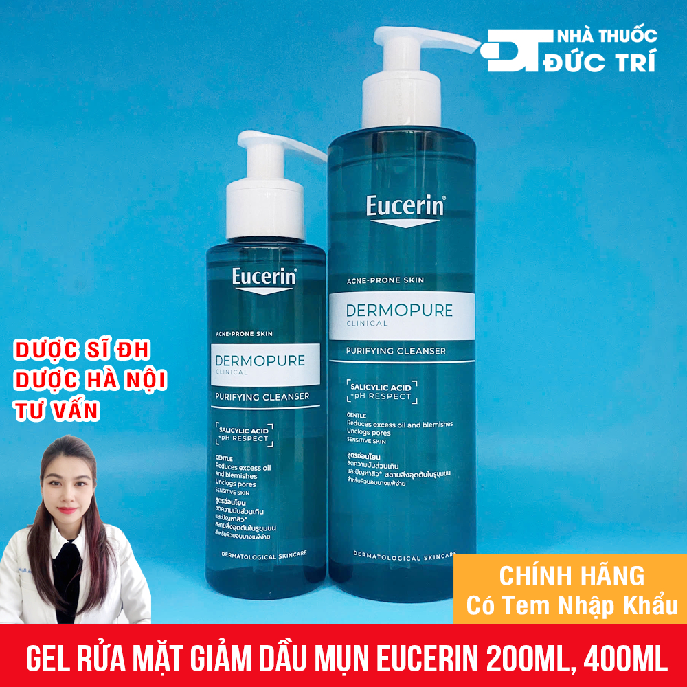 Gel rửa mặt giảm mụn Eucerin  DERMOPURE CLINICAL PURIFYING CLEANSER