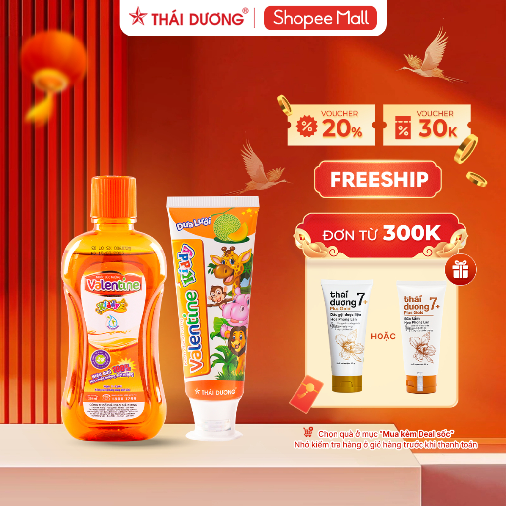 Nước súc miệng trẻ em Valentine kiddy Sao Thái Dương 250ml - Sao Thái Dương