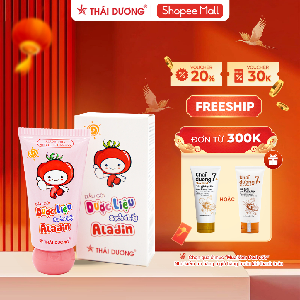 Dầu gội dược liệu sạch chấy ALADIN 30g -Sao Thái Dương