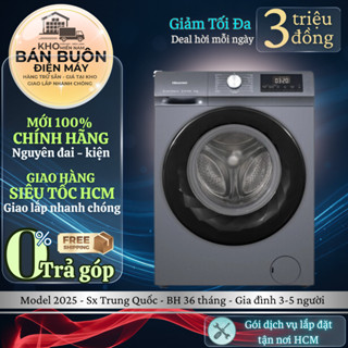 WF90N1Y Máy giặt Hisense Inverter 9kg giặt hơi nước, tiết kiệm điện, bảo hành 36 tháng WF90N1Y