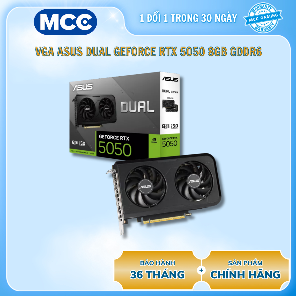 VGA ASUS Dual GeForce RTX 5050 8GB GDDR6 ( DUAL-RTX5050-8G )