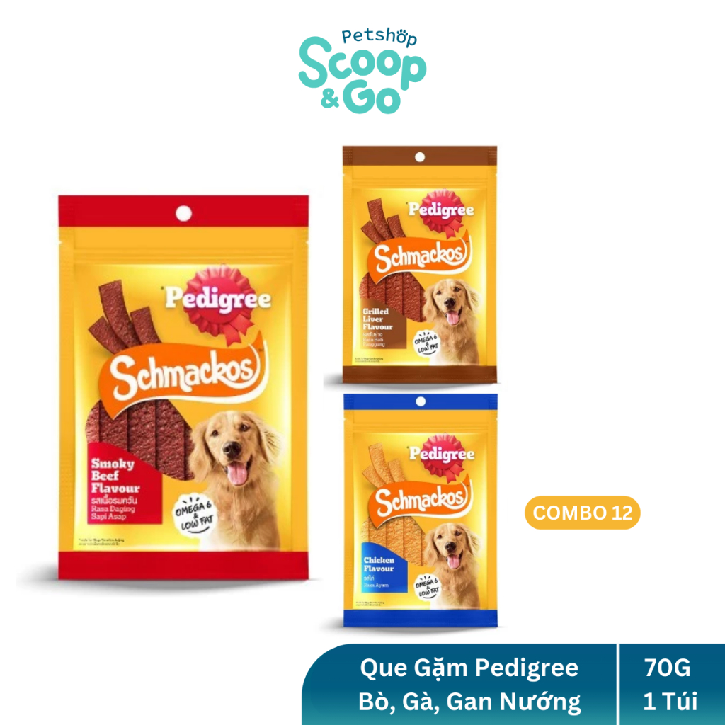 [Hộp 12 Gói x 70G] Pedigree® Schmackos Snack Thanh Que Gặm Cho Chó