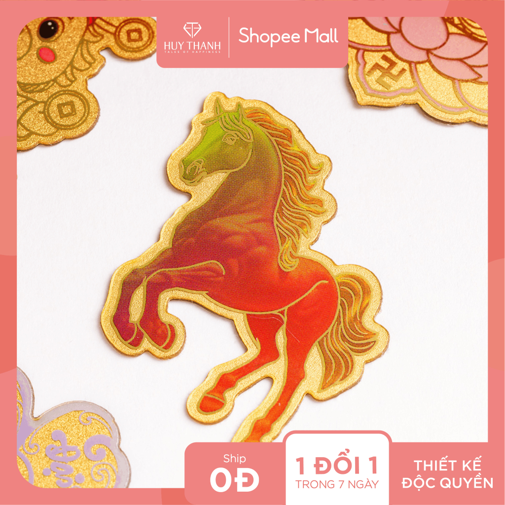 Phone Sticker Tài Lộc Vàng 24k (Chứa 0.002gram Vàng 24k) Huy Thanh Jewelry