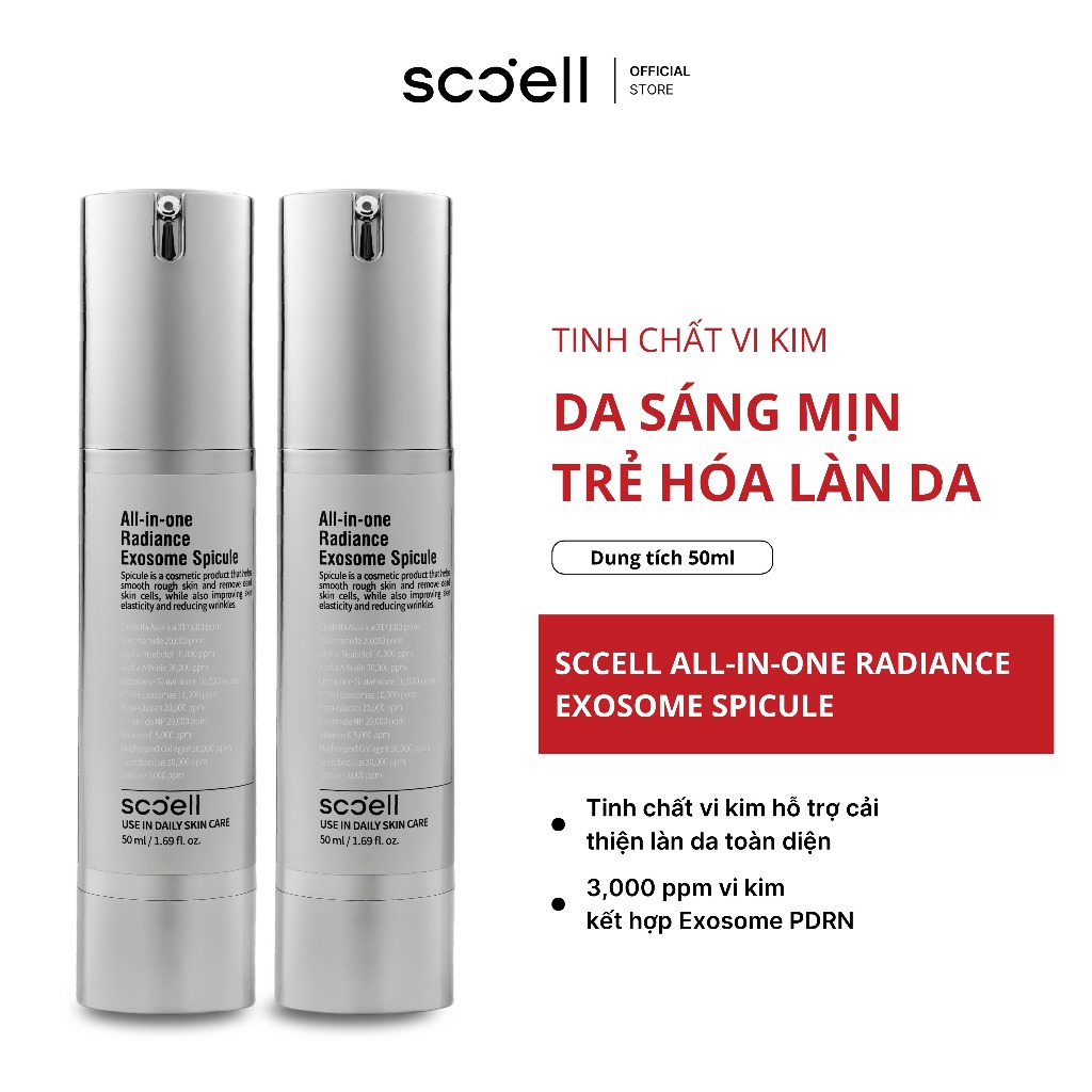 Tinh Chất Vi Kim Exosome SCCELL – Dưỡng Trắng Trẻ Hóa Da Toàn Diện, Cải Thiện Sắc Da, Làm Dịu