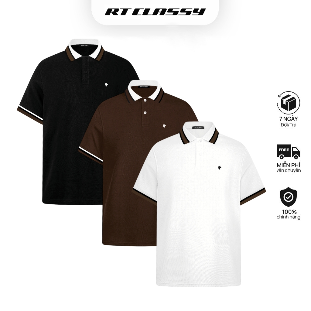 Áo Polo RT CLASSY Phối Cổ R2 Trẻ Trung Basic Nam/Nữ Vải Cotton Pique Chống Nhăn