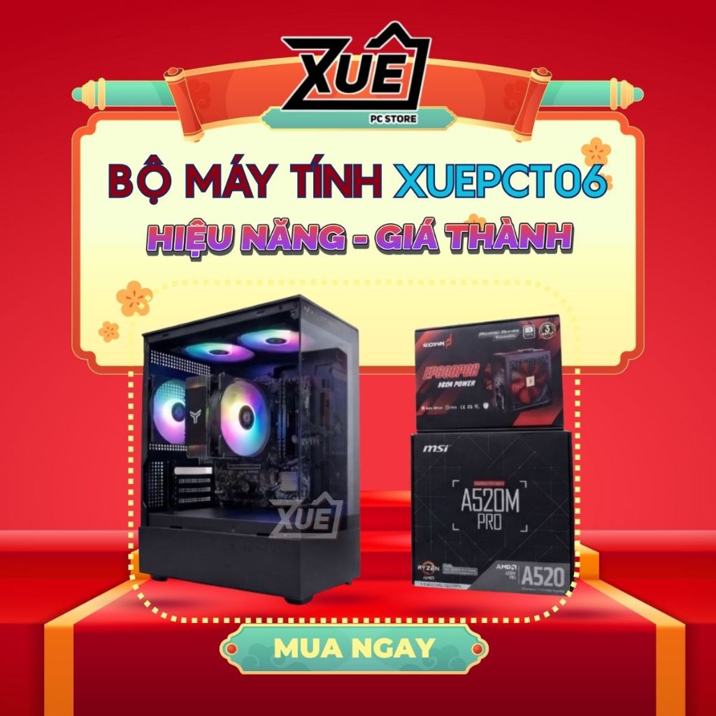(XUEPCT06) Bộ Máy Tính PC Gaming AMD Ryzen 5 5600GT | Chơi Game, Livestream | RAM 16GB - XUEPC