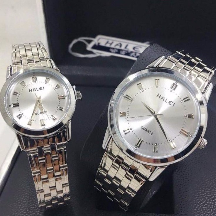 Đồng hồ nam nữ 502 mạ màu bạc cao cấp không gỉ, chống nước, chống xước.