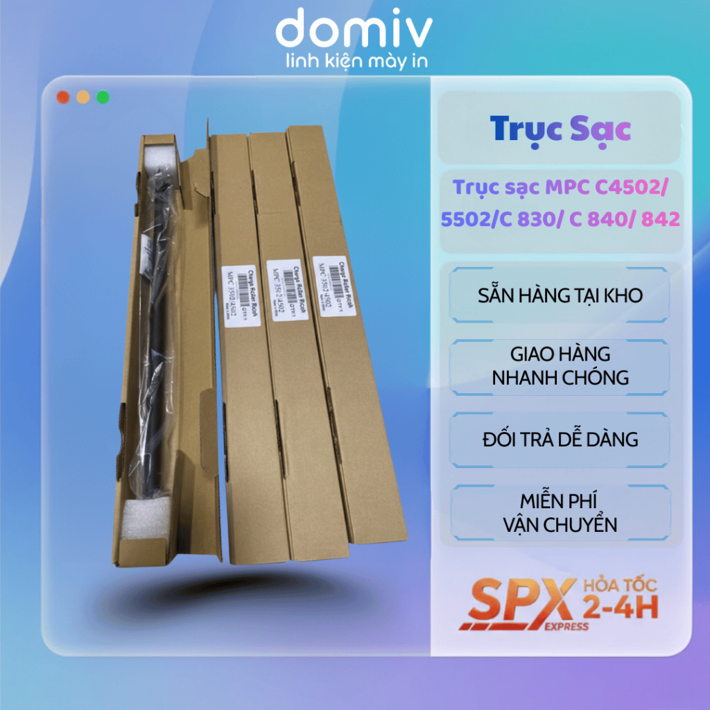 Trục Sạc Ricoh MPC4502 MPC5502 C830 C840 C842 Linh Kiện Máy Photo Màu